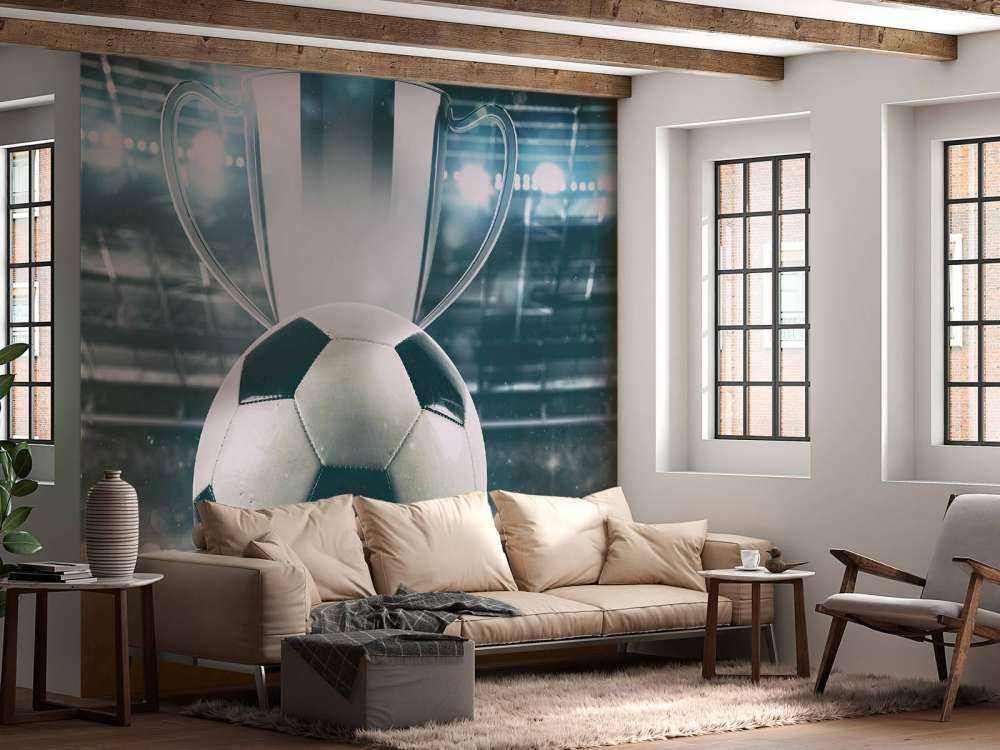 Fußball mit Pokal