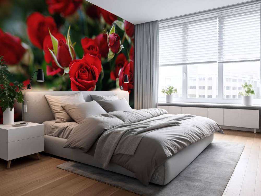 Roter Rosenstrauch
