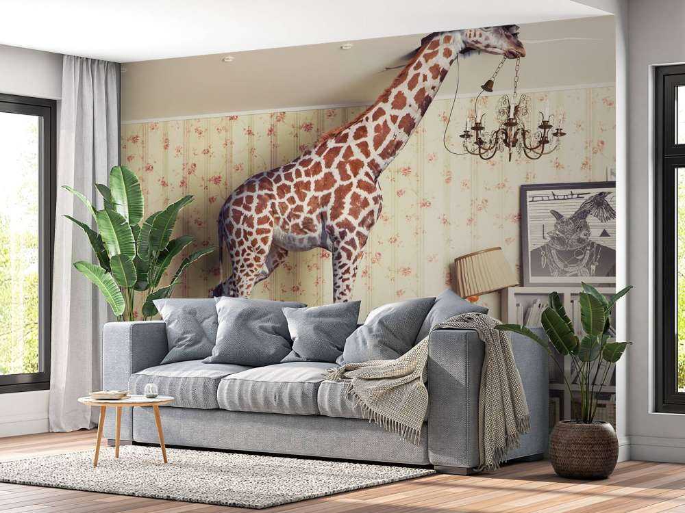 Giraffe im Wohnzimmer