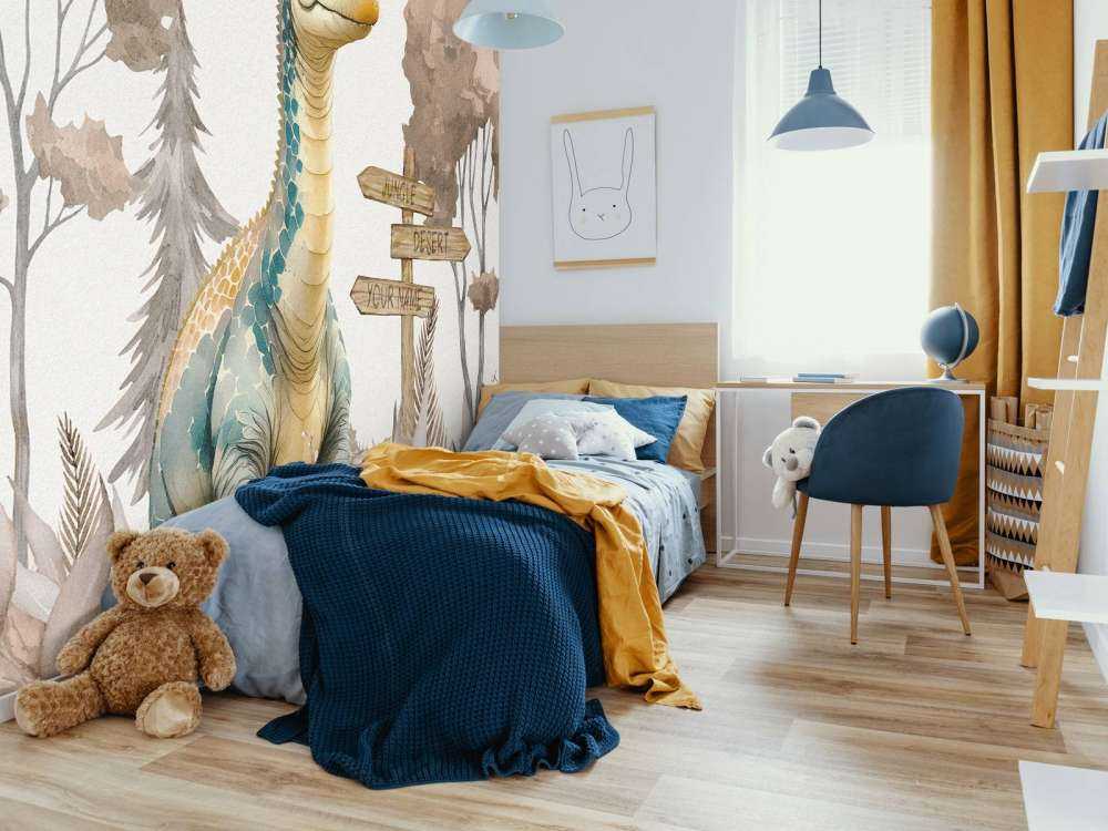 Baby-Brachiosaurus im taupefarbenen Dschungel