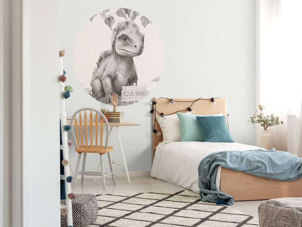 Baby-Ankylosaurus im beigefarbenen Dschungel