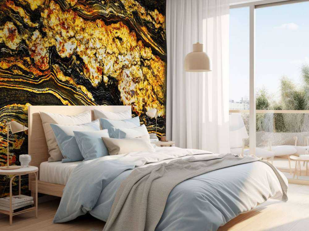 Schwarzer goldfarbener Marmor