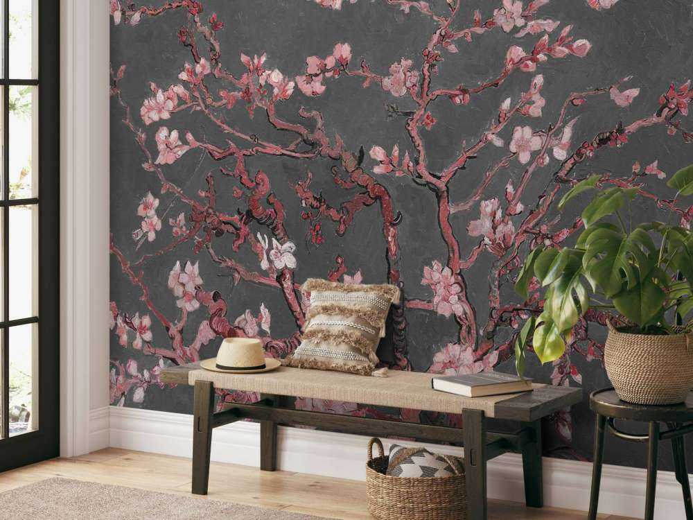 Mandelblüte mit roter Tönung