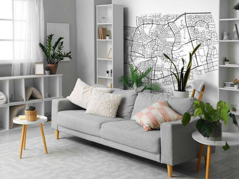 Karte von Leeuwarden, weiß