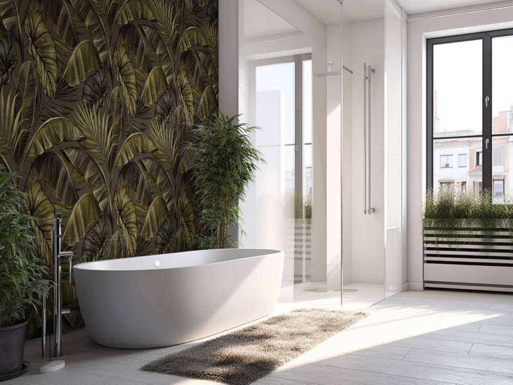 Dunkle Bananenblätter