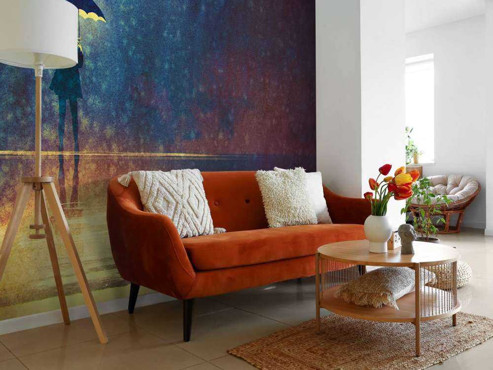 Einsames Mädchen im Regen