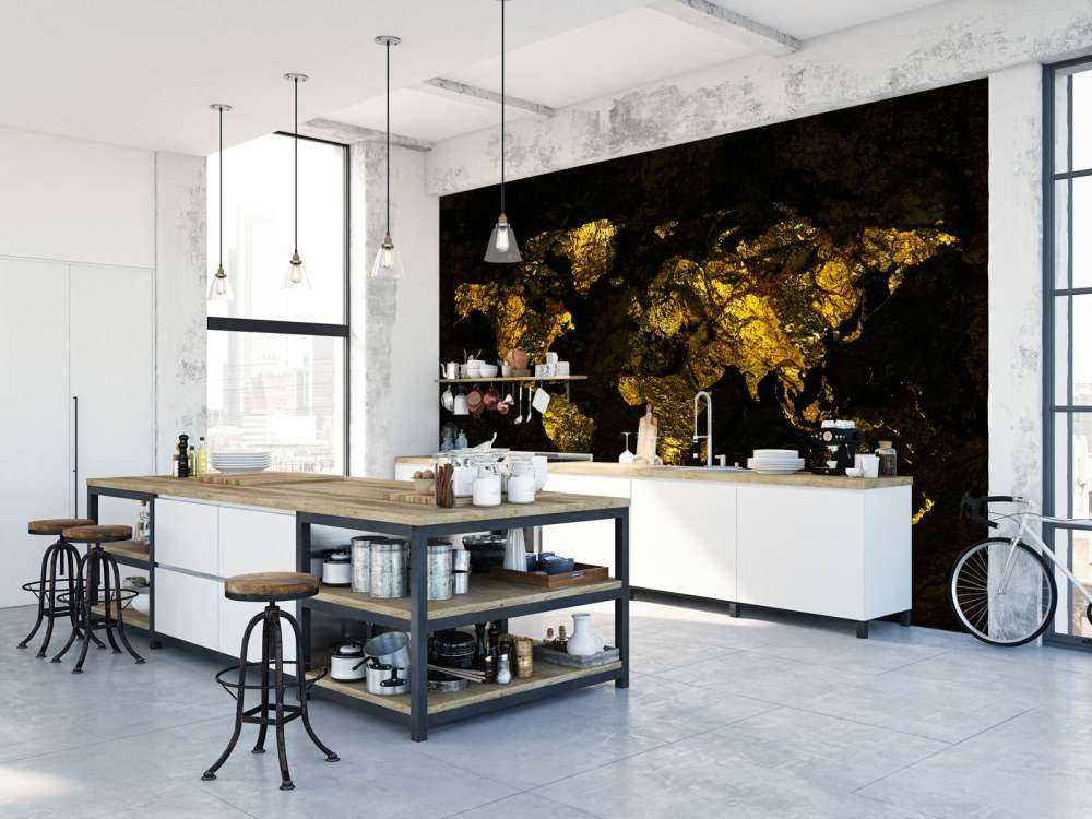 Weltkarte Gold