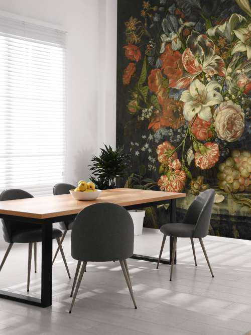 Stilleben mit Blumen und Früchten