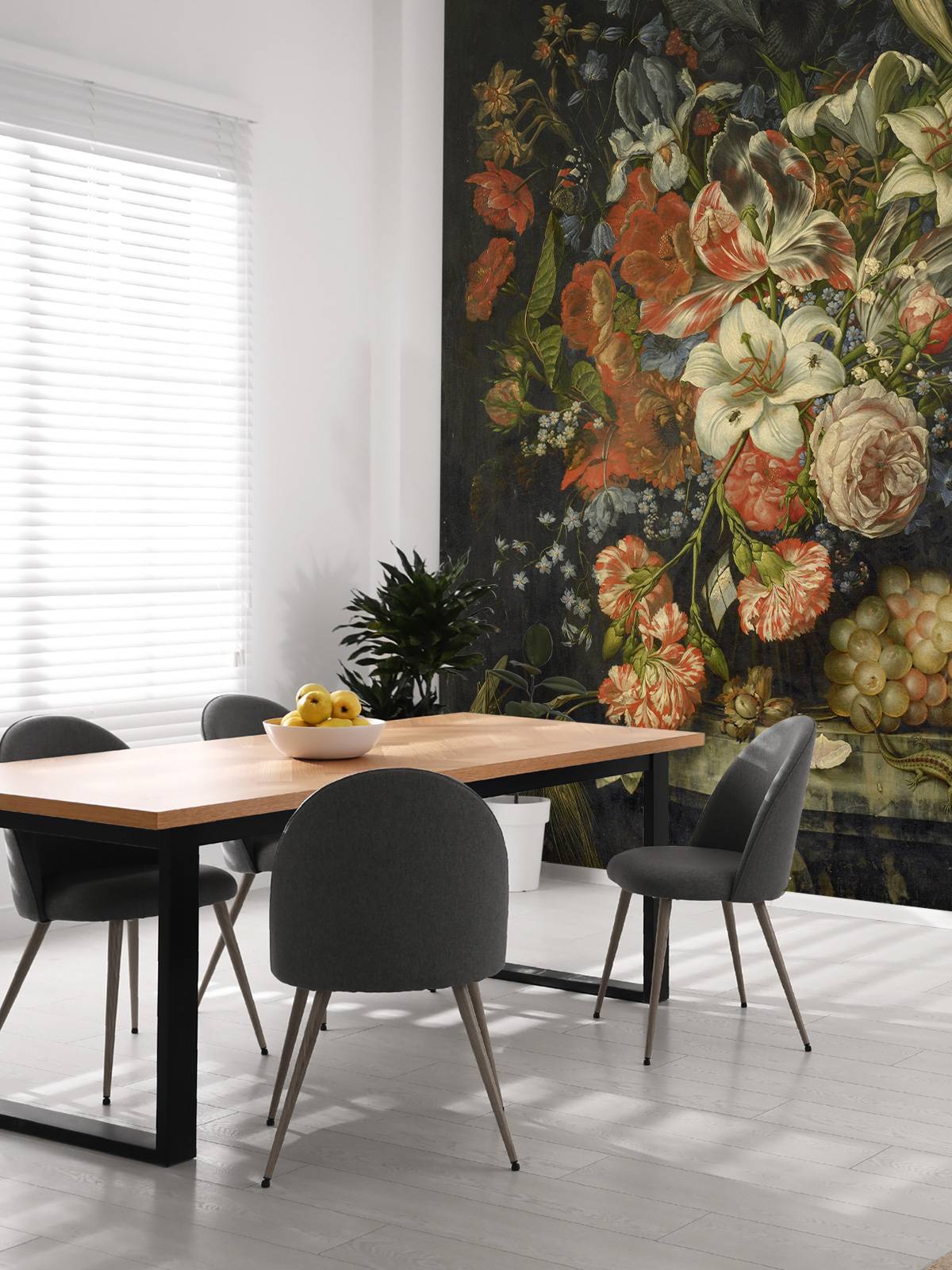Stilleben mit Blumen und Früchten