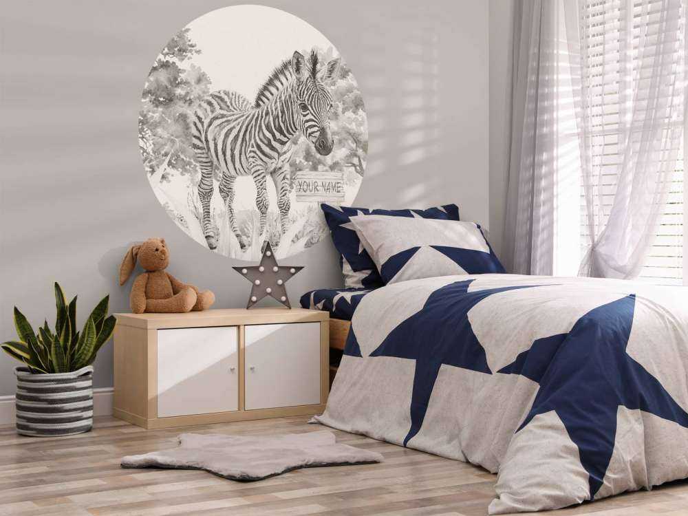 Junges Zebra in der Wildnis beige