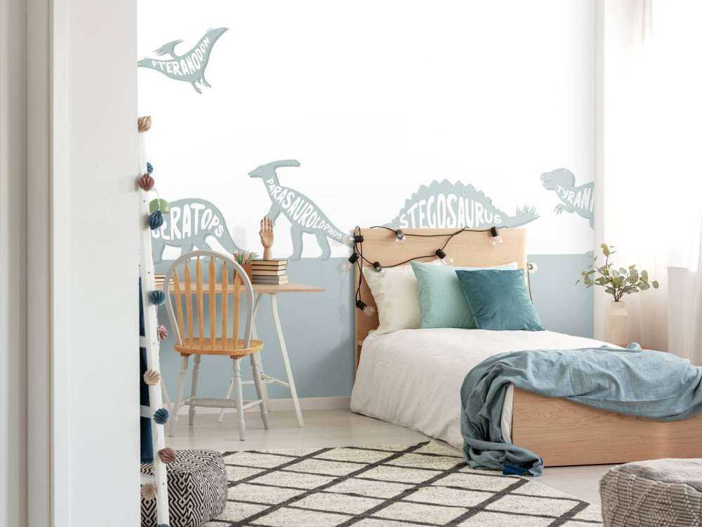 Dinos mit Text in blau