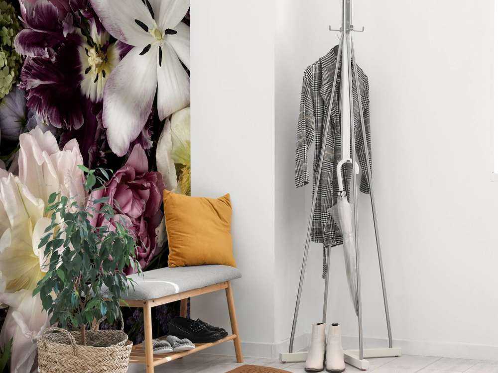 Bunte Blumen dunkel