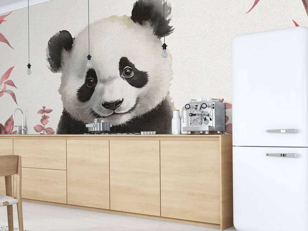 Kleiner Panda im Dschungel rosa