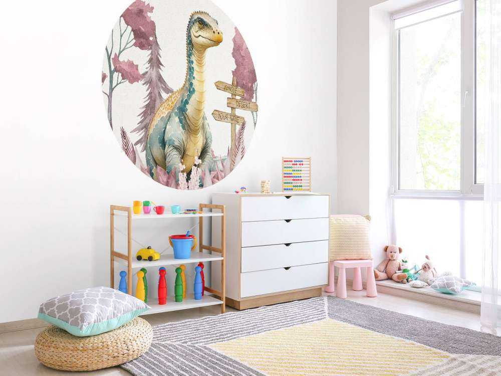 Baby-Brachiosaurus im rosa Dschungel