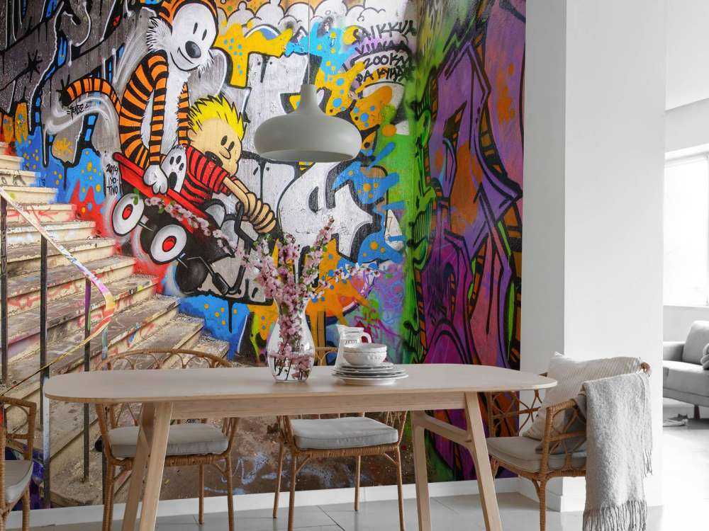 Treppenhaus mit Graffiti