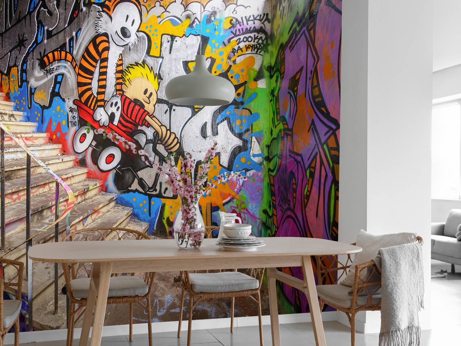 Treppenhaus mit Graffiti