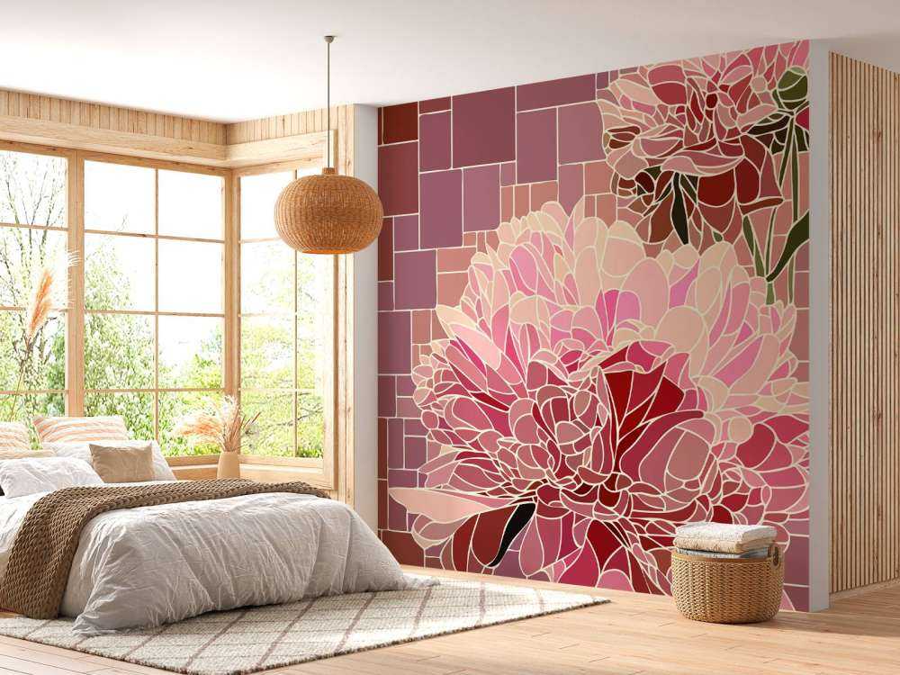 Rosa Blumen Mosaik