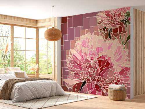 Rosa Blumen Mosaik