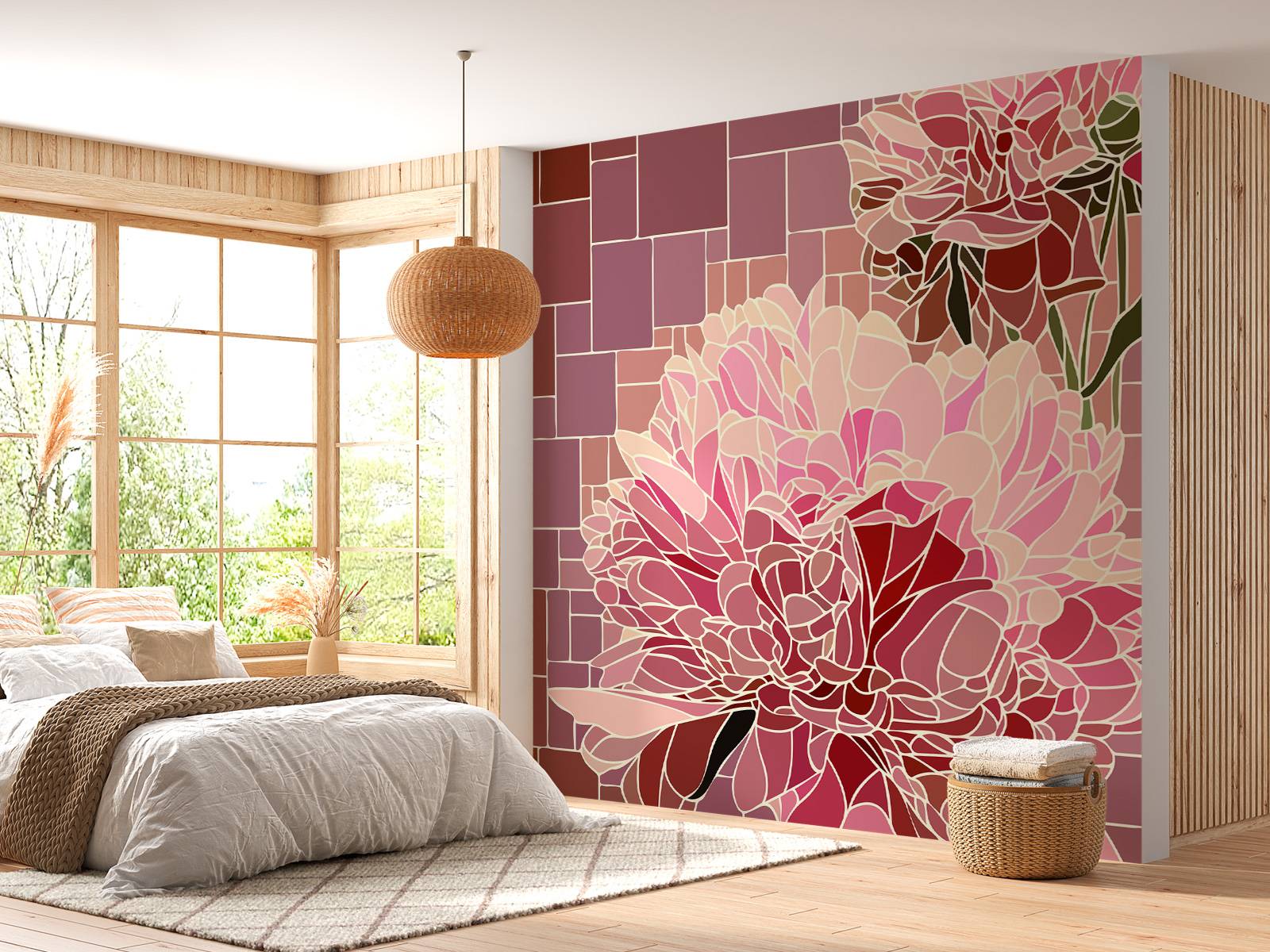 Rosa Blumen Mosaik