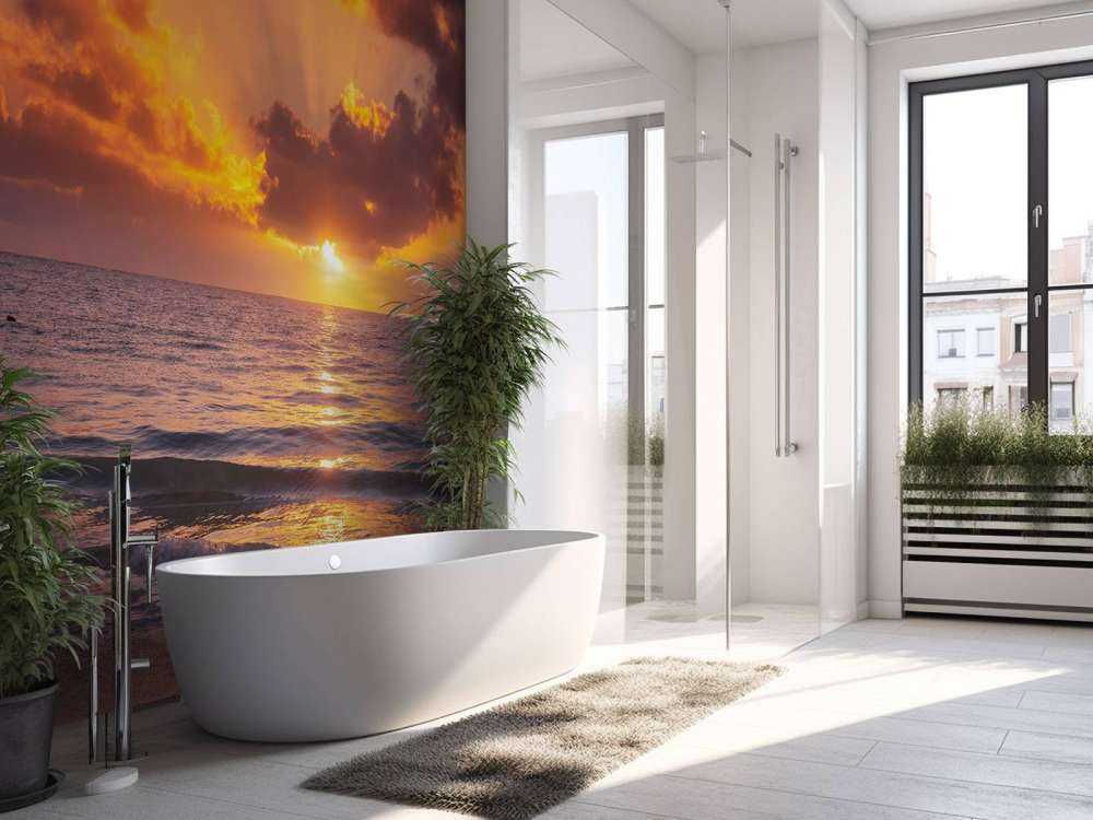 Schöner orangefarbener Sonnenuntergang