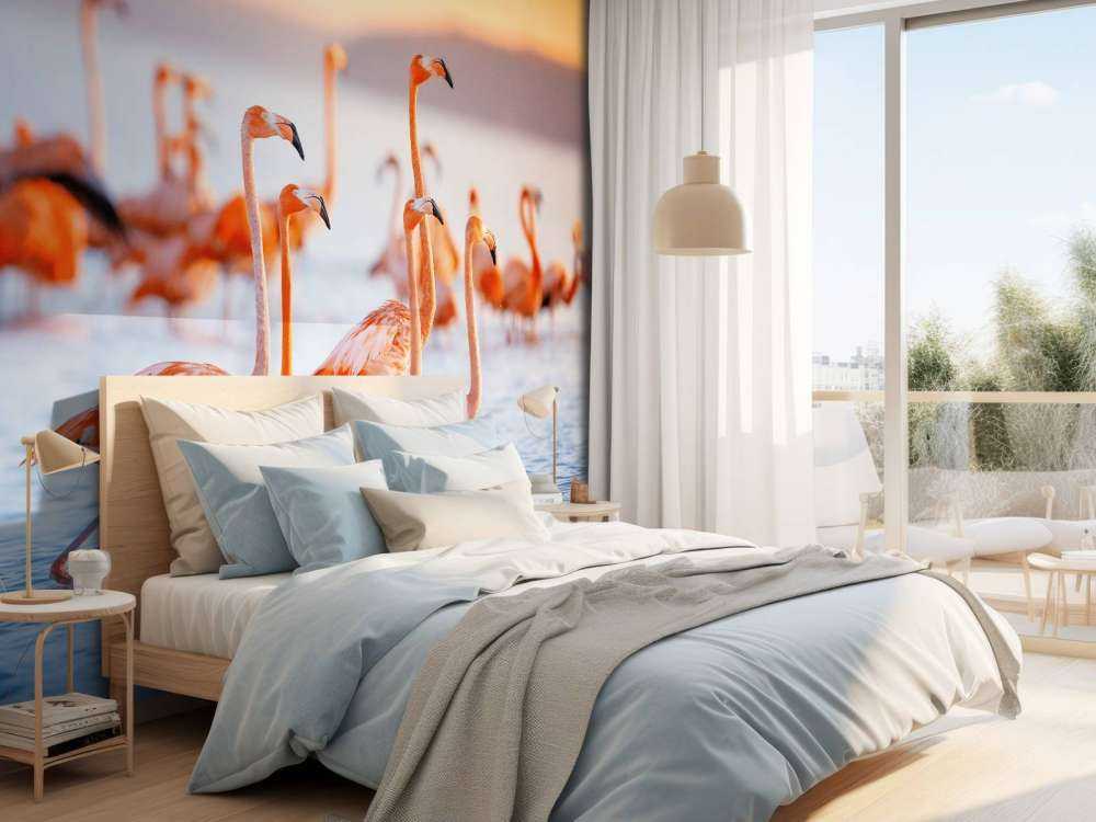 Glotzende Flamingos