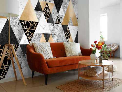 Marmor-Dreiecke mit Gold