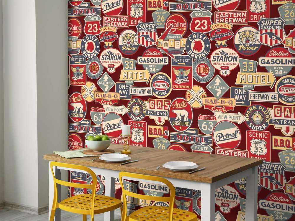 Amerikanische Werbeschilder