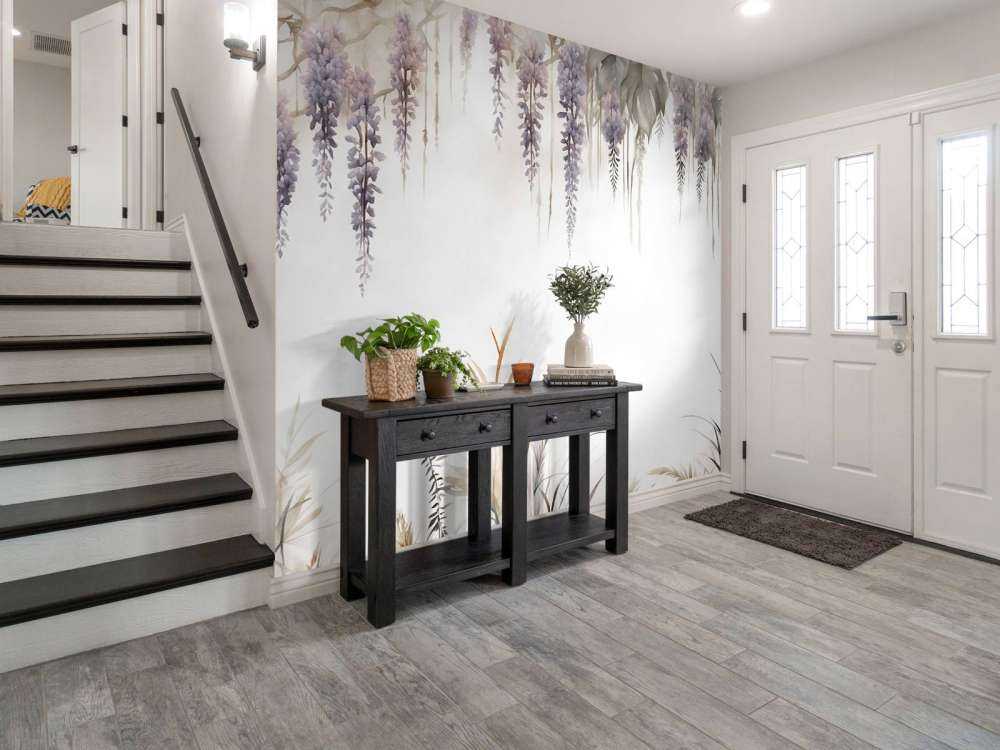 Wisteria und Feldgräser Beige