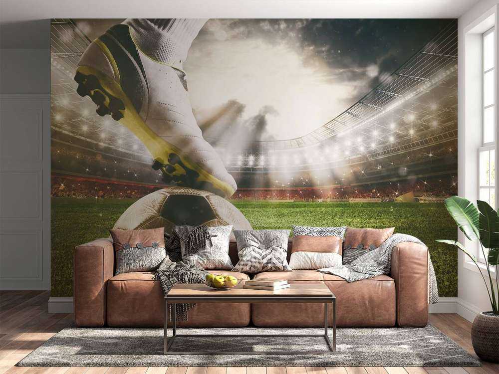 Fußballspieler im Stadion