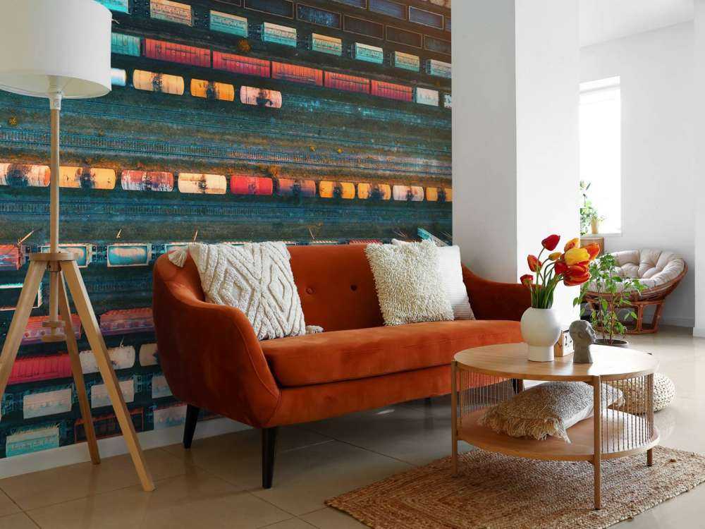 Drohnenansicht Güterwagen