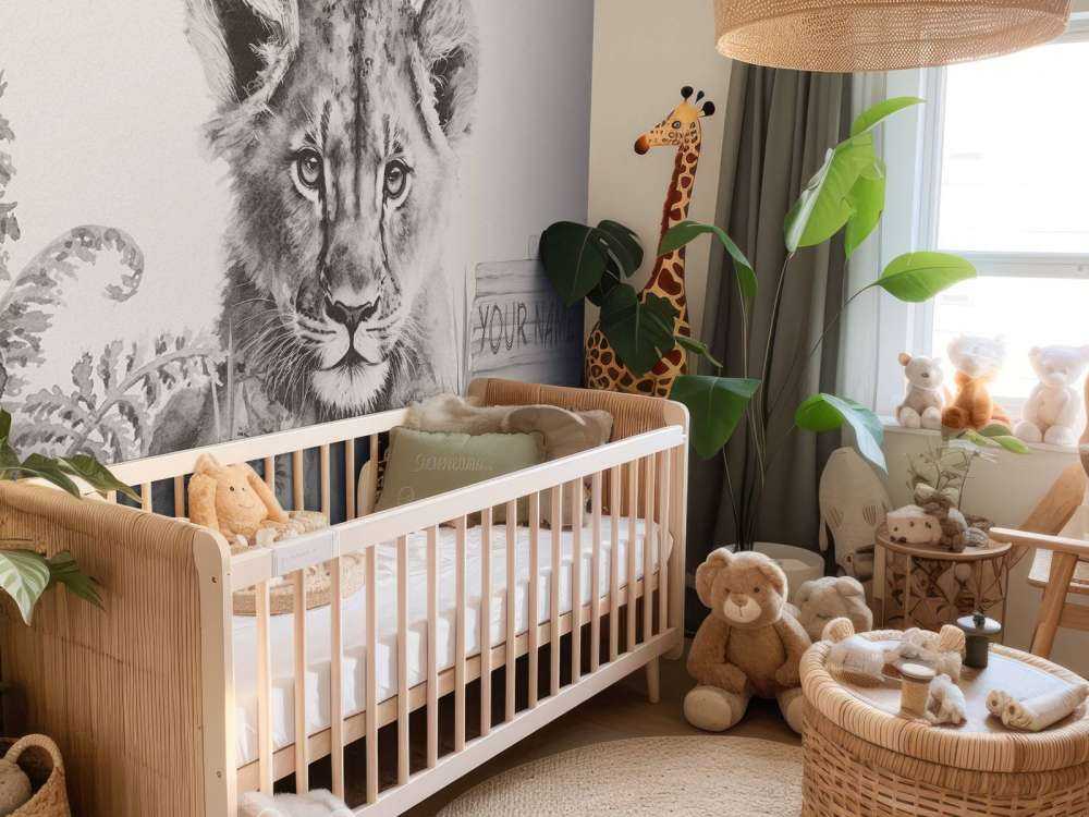 Baby Löwe im Dschungel beige