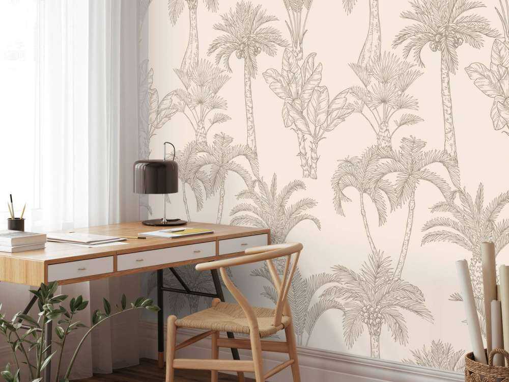 Dschungel Linien-Kunst beige