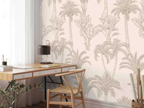 Dschungel Linien-Kunst beige