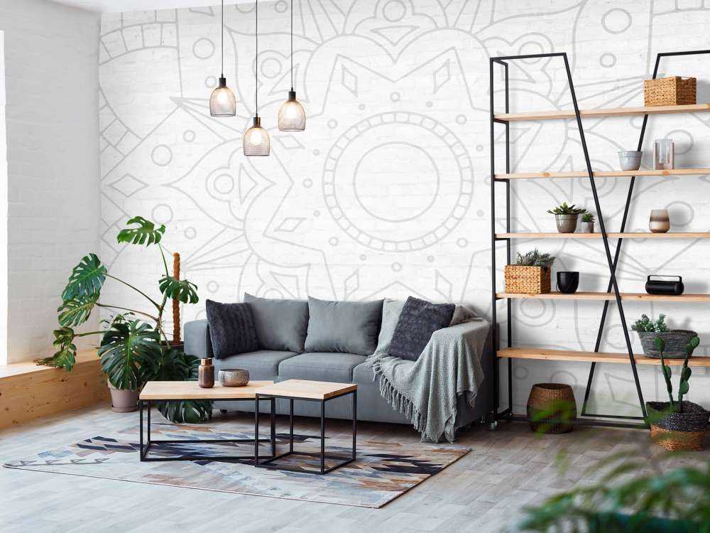 Geometrisches Mandala Grau