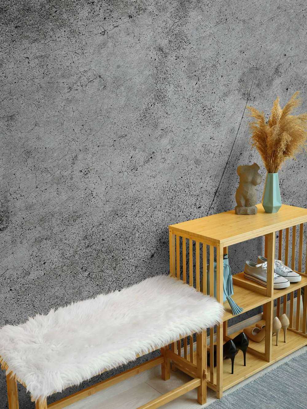 Grobe graue Wand