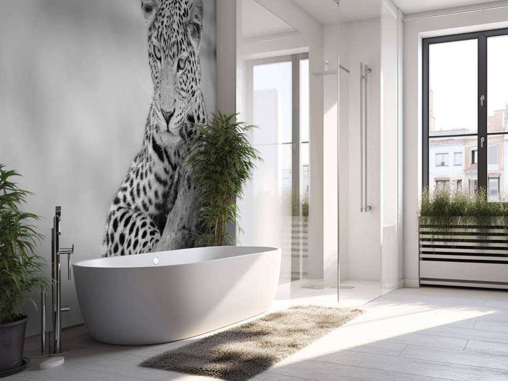 Leopard schwarz, weiß