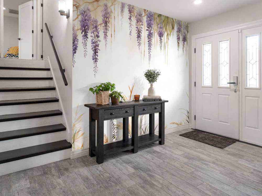 Wisteria und Feldgräser Blau