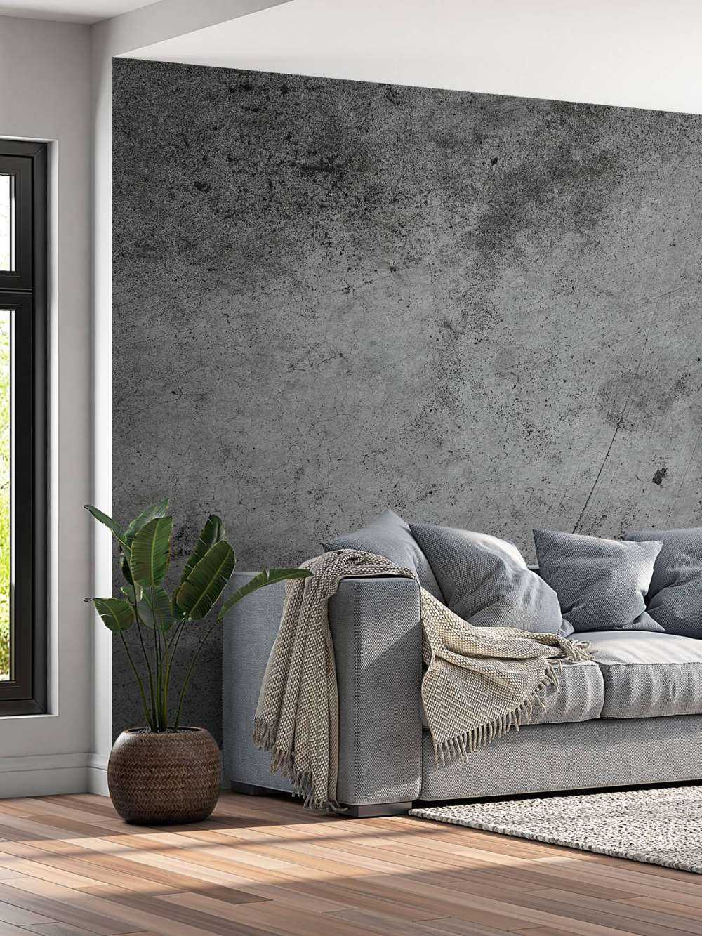 Grobe graue Wand