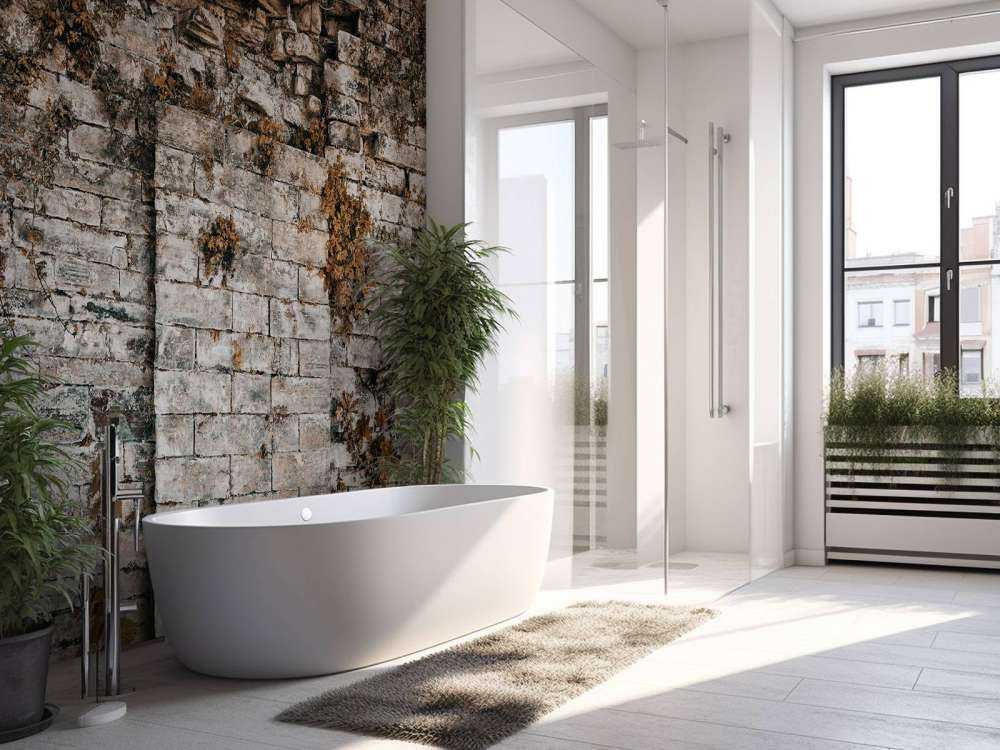 Begrünte Mauer im Herbst