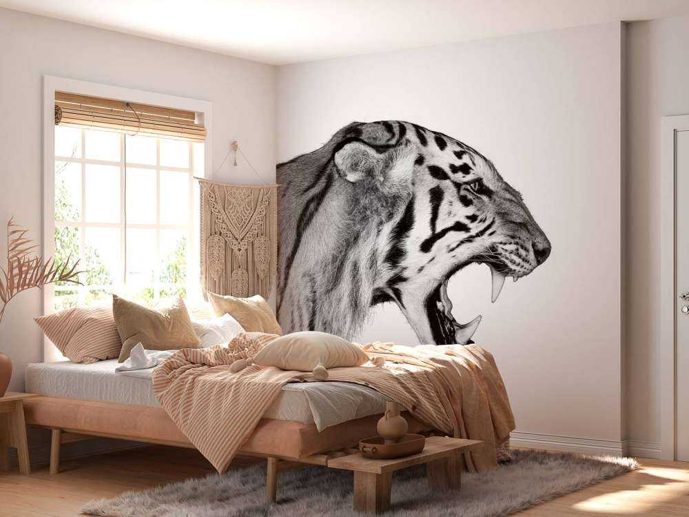 Brüllender Tiger weiß