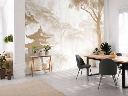 Nebeliges Orientalisches Pavillon, taupe