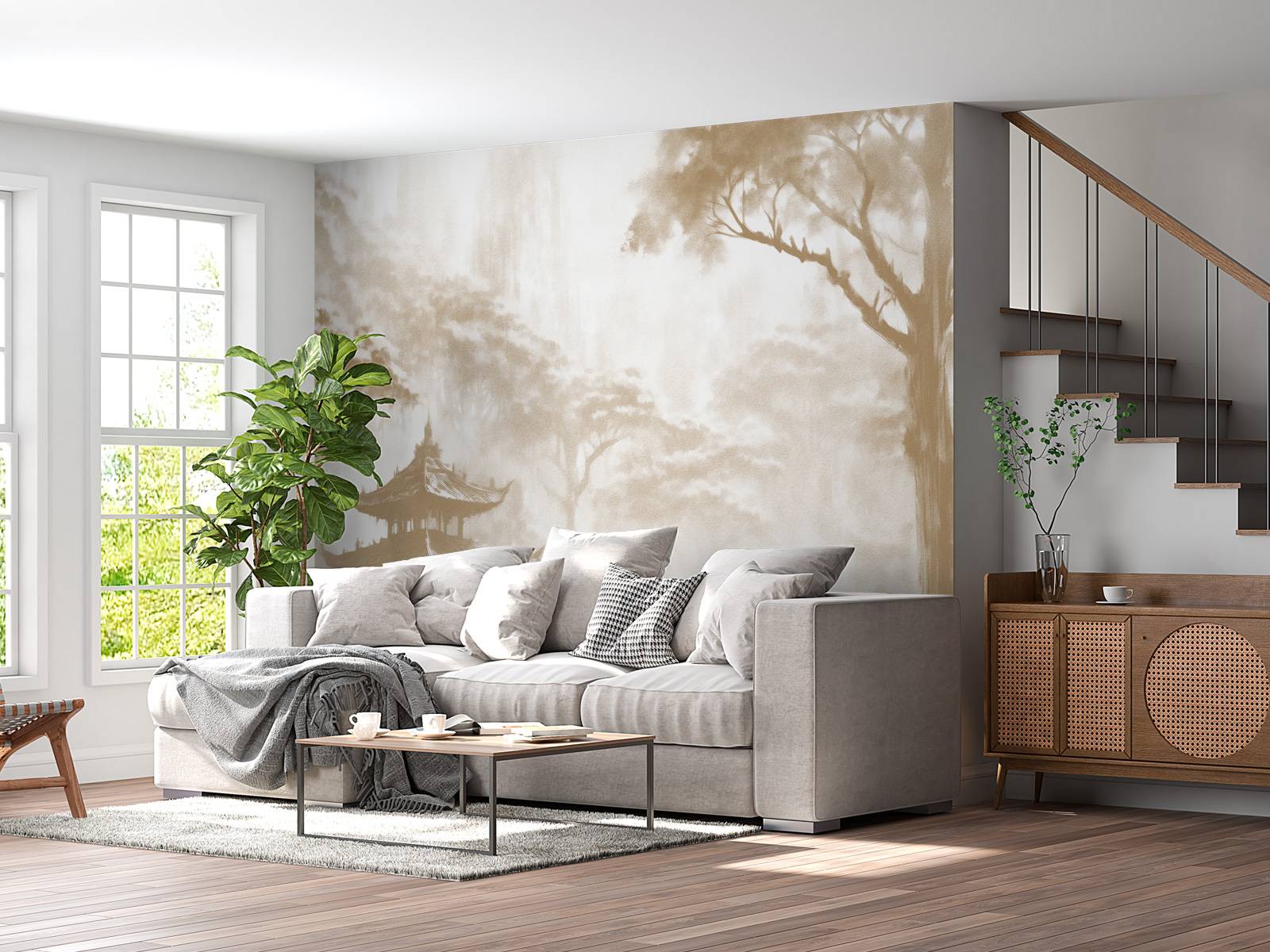 Nebeliges Orientalisches Pavillon, taupe