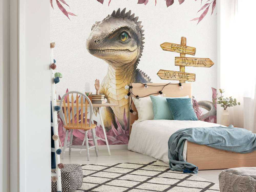 Baby-Spinosaurus im rosa Dschungel