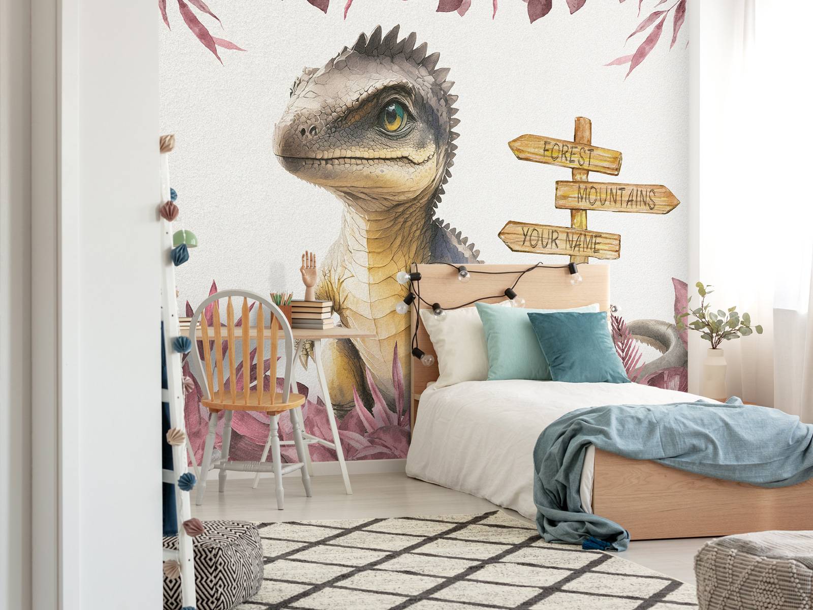 Baby-Spinosaurus im rosa Dschungel