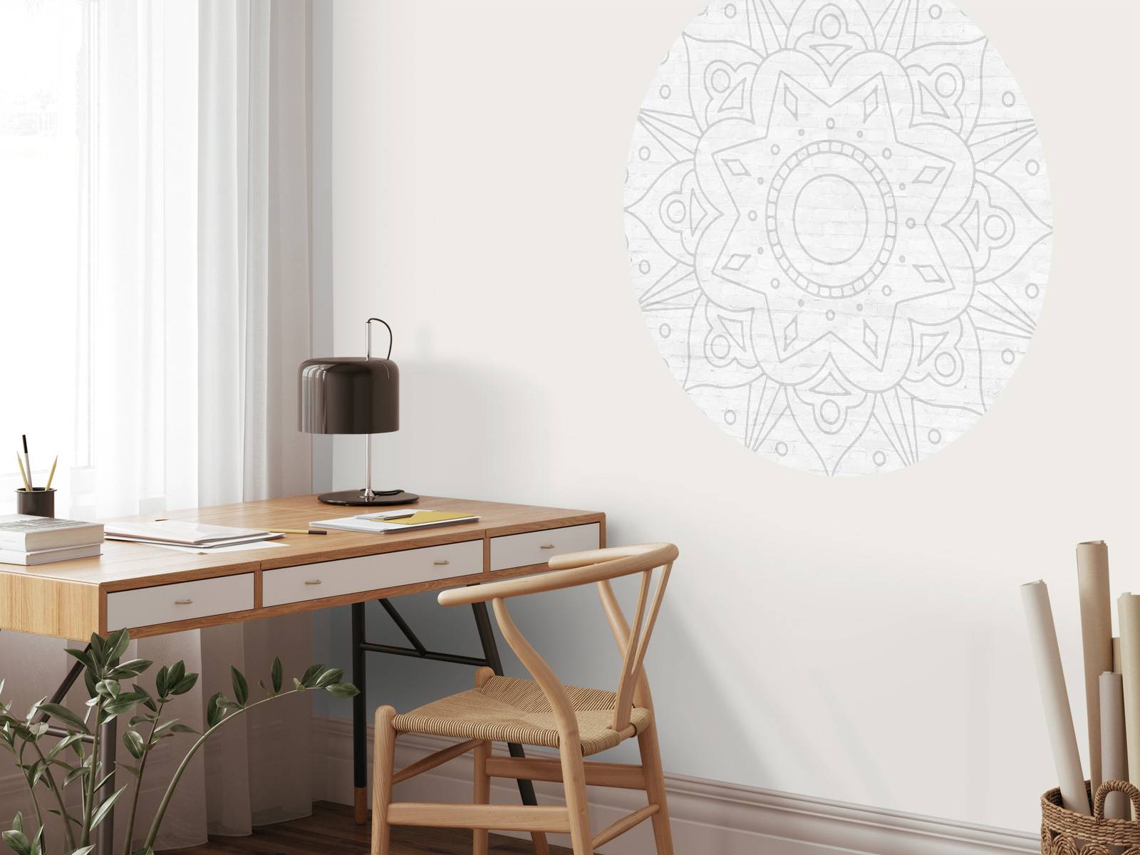 Geometrisches Mandala Grau