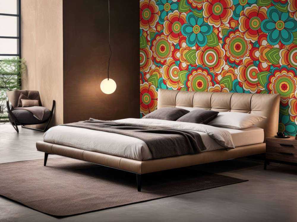 Bunte Retro Blumen