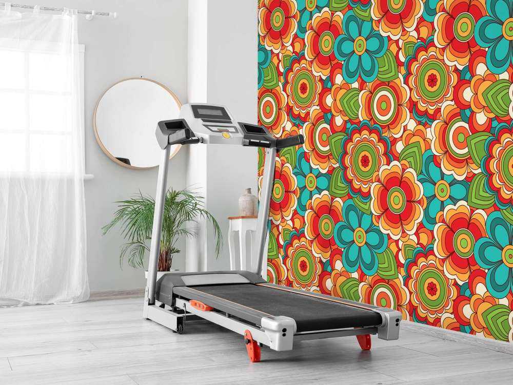 Bunte Retro Blumen