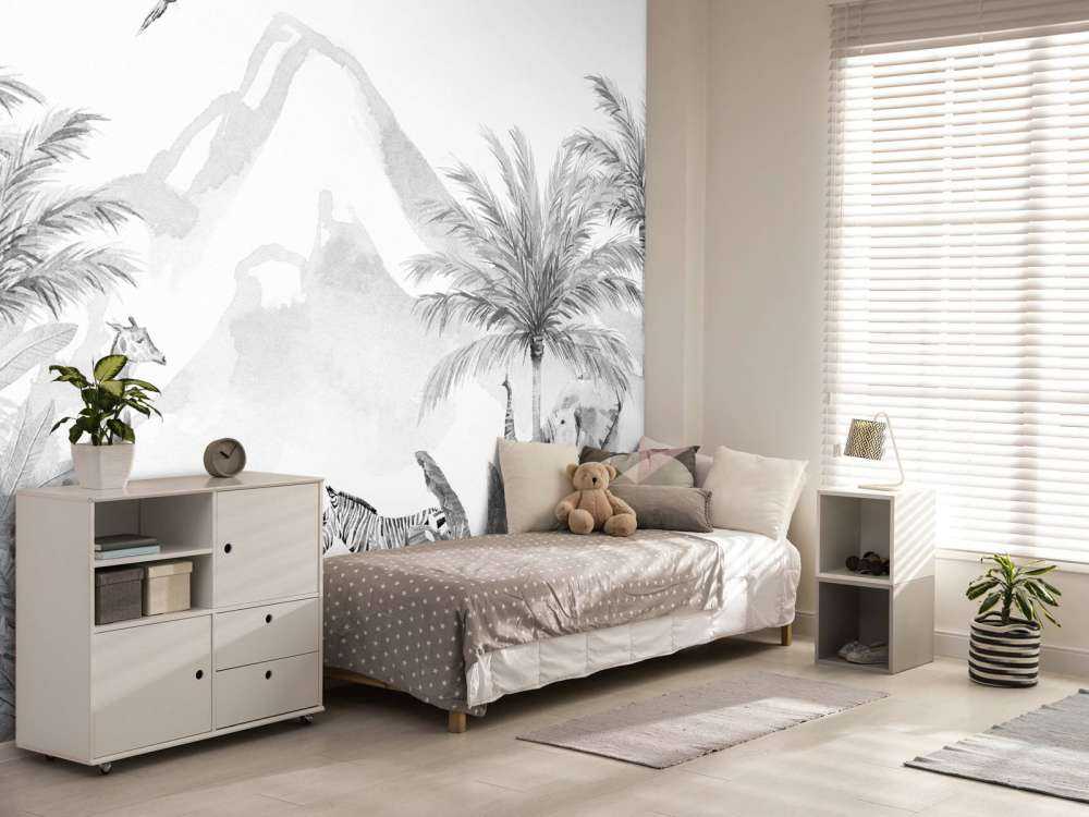 Dschungeltiere in schwarz-weiß