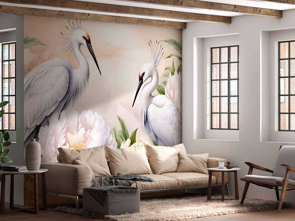 Störche Romantik Orange