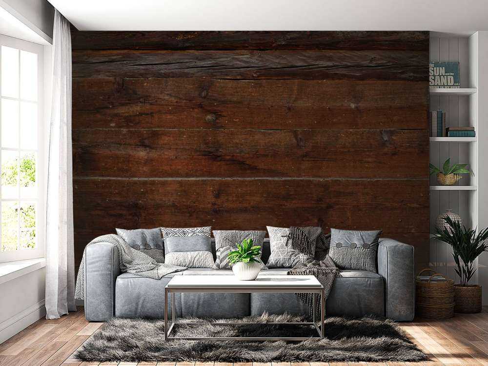 Verschiedene Bretter aus dunklem Holz
